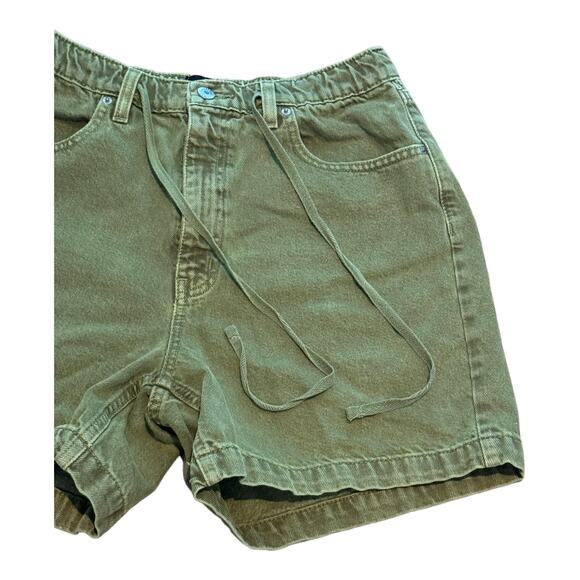 BDG Urban Outfitters Poppy Overdyed Denim Drawstring Short in green size large - Picture 3 of 12